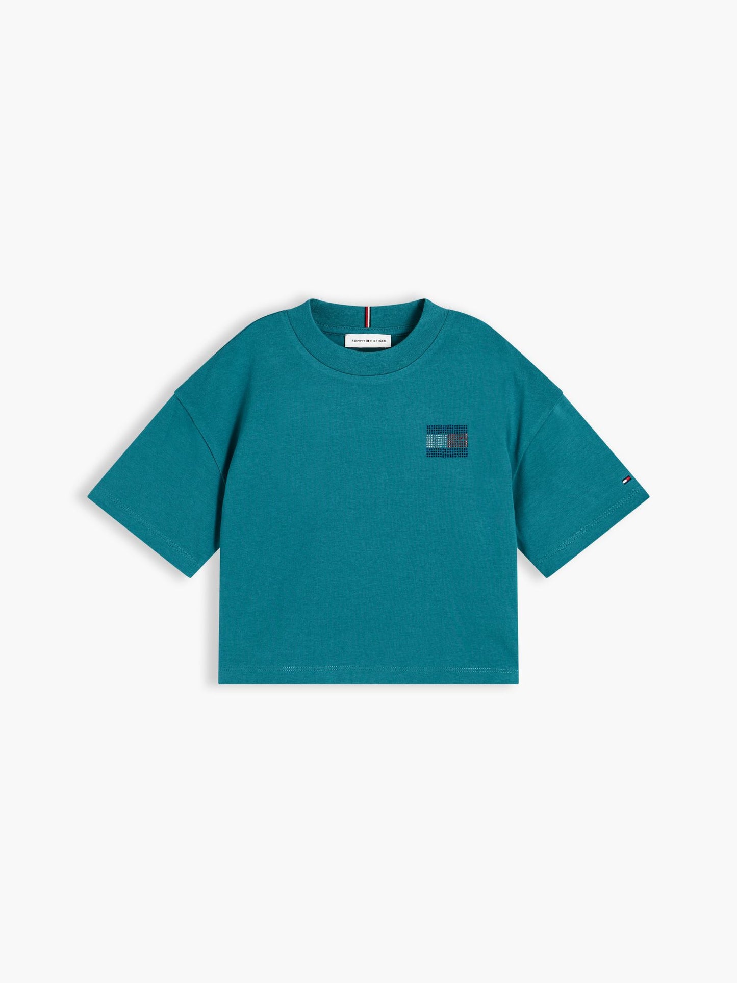 Tommy Hilfiger Kids' Tommy Logo Rhinestone Flag T-Shirt