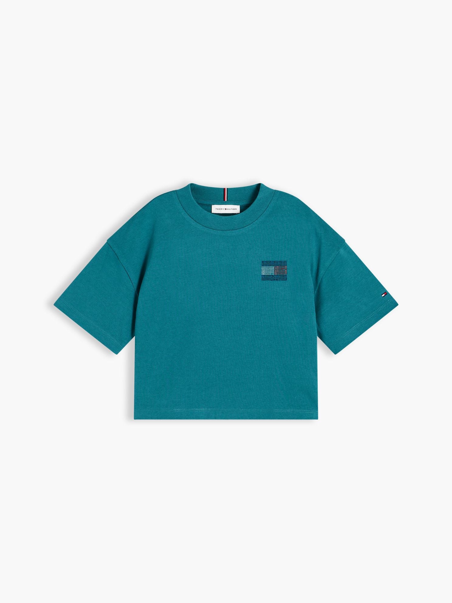 Tommy Hilfiger Kids' Tommy Logo Rhinestone Flag T-Shirt