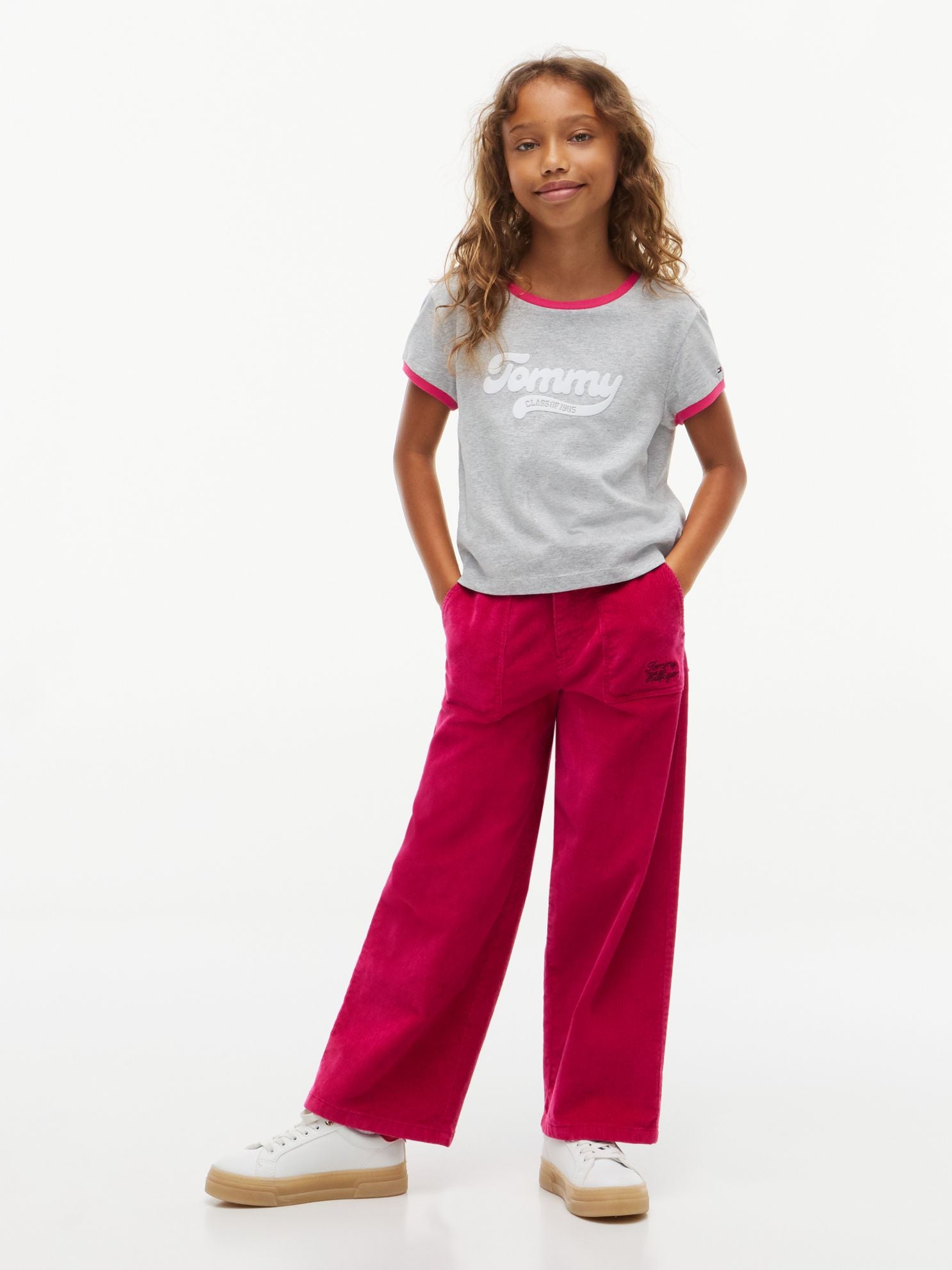 Tommy Hilfiger Kids' Flocked Tommy Logo Ringer T-Shirt
