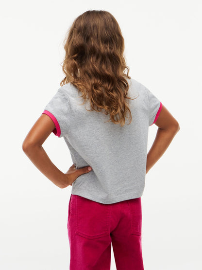 Tommy Hilfiger Kids' Flocked Tommy Logo Ringer T-Shirt
