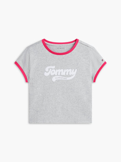 Tommy Hilfiger Kids' Flocked Tommy Logo Ringer T-Shirt