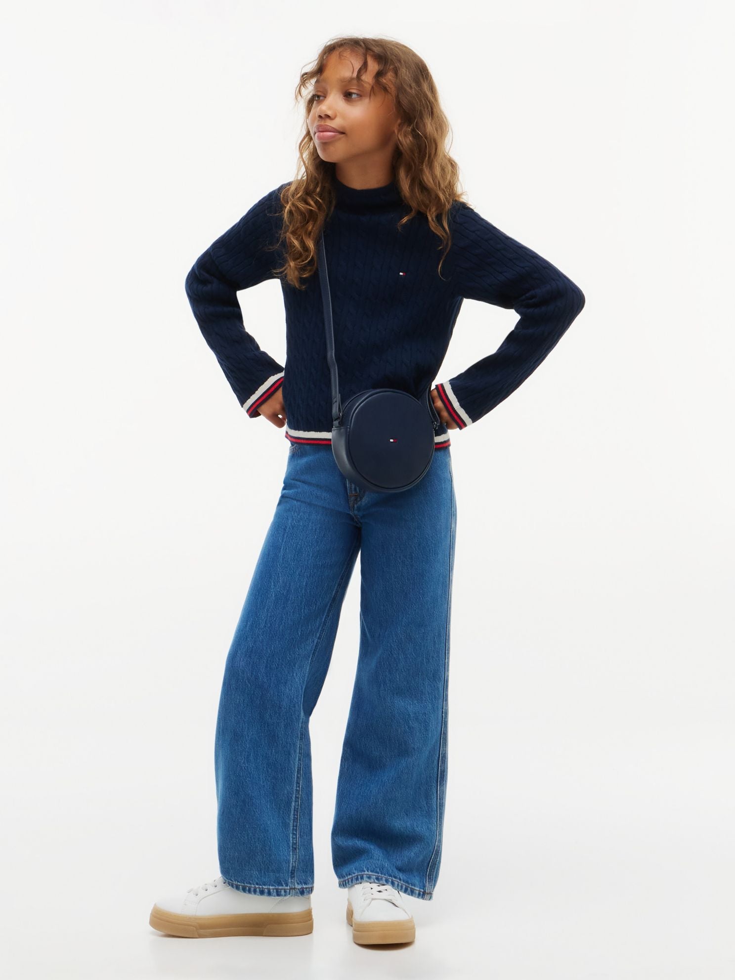 Tommy Hilfiger Kids' Cable Knit Mockneck Sweater