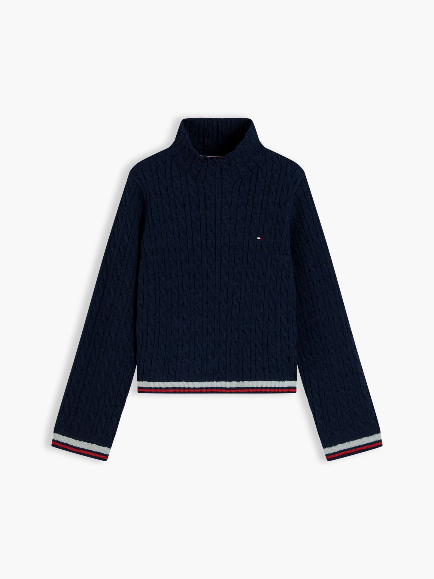 Tommy Hilfiger Kids' Cable Knit Mockneck Sweater