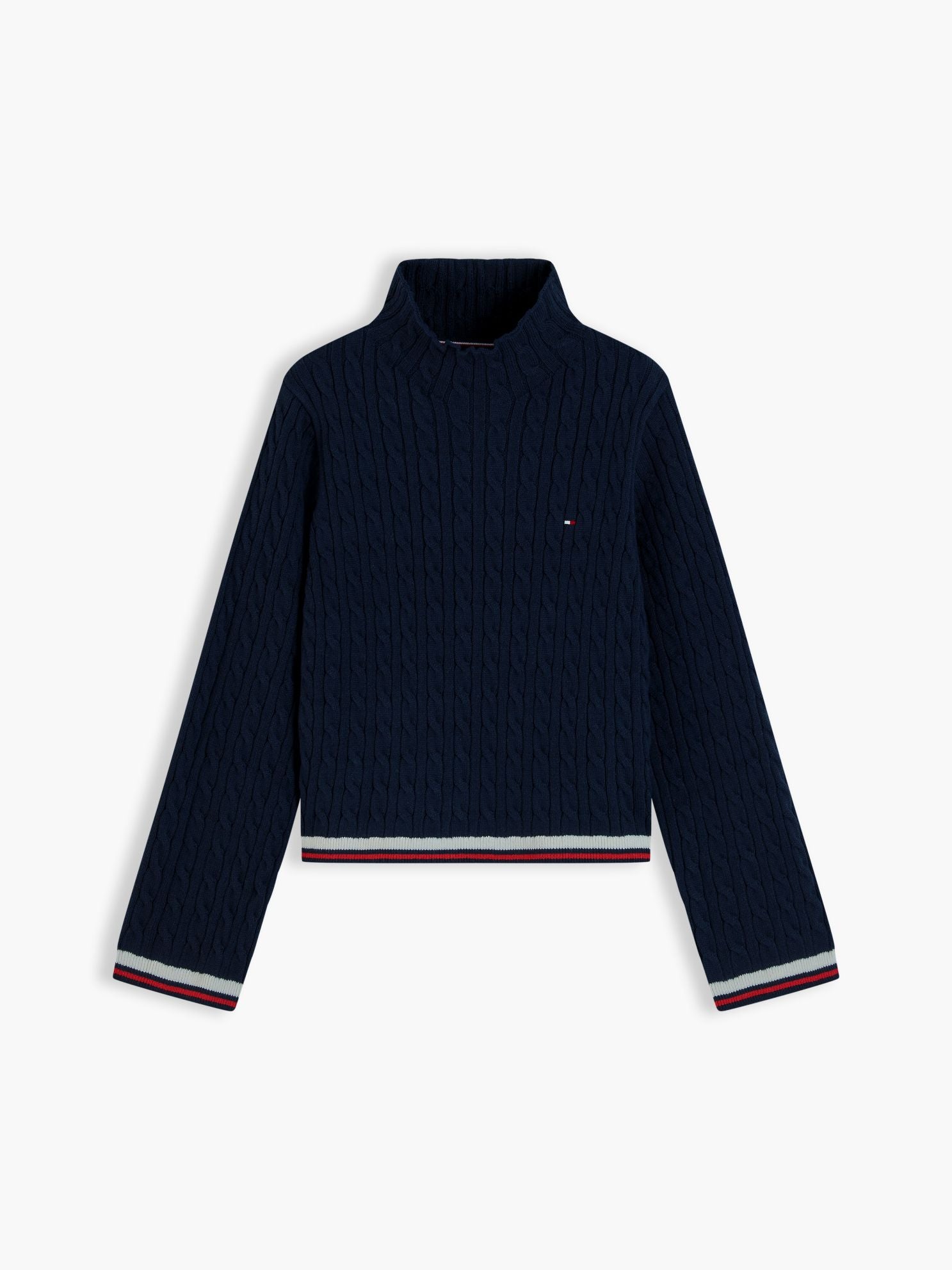 Tommy Hilfiger Kids' Cable Knit Mockneck Sweater