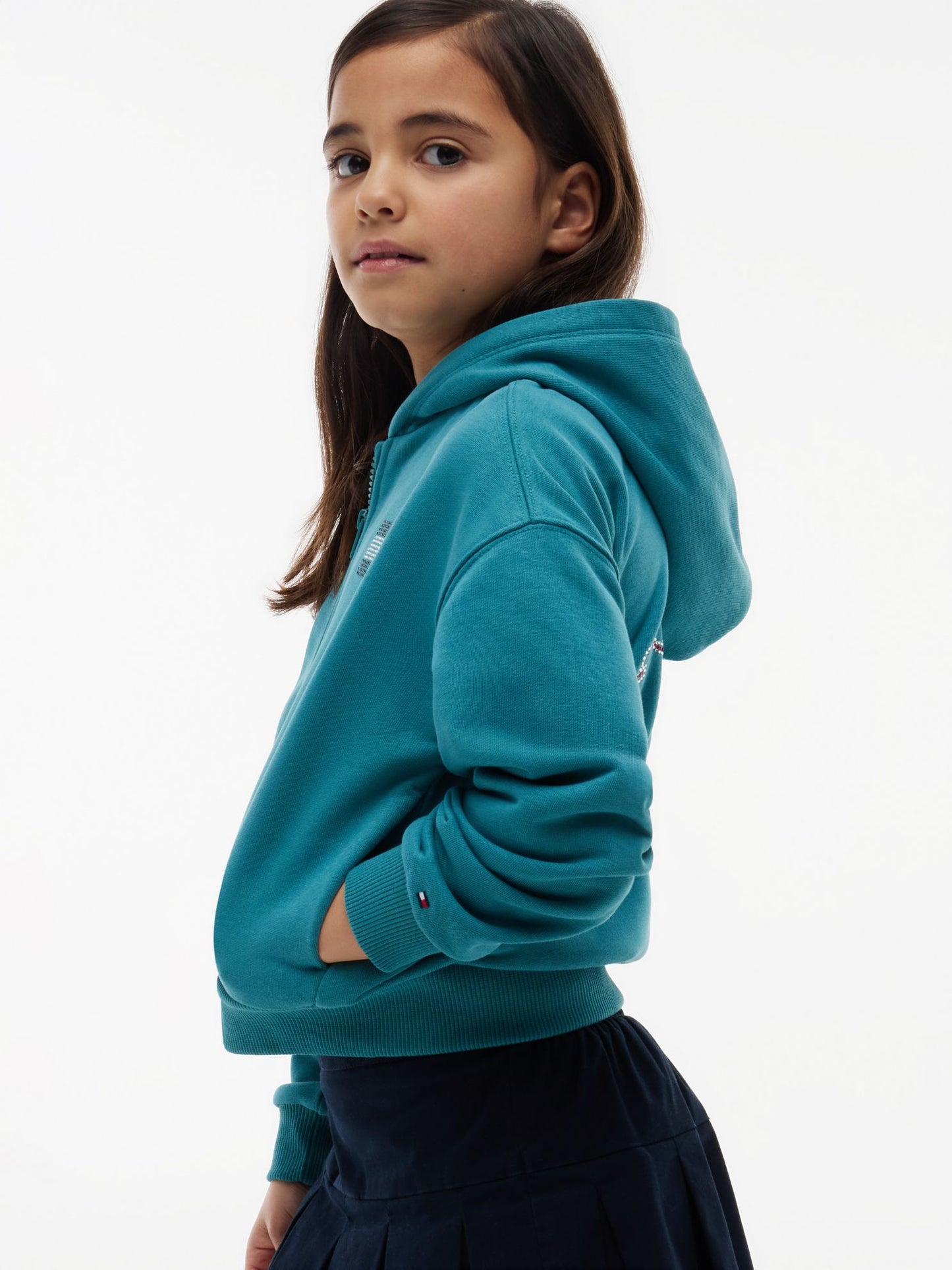 Tommy Hilfiger Kids' Tommy Rhinestone Flag Zip Hoodie