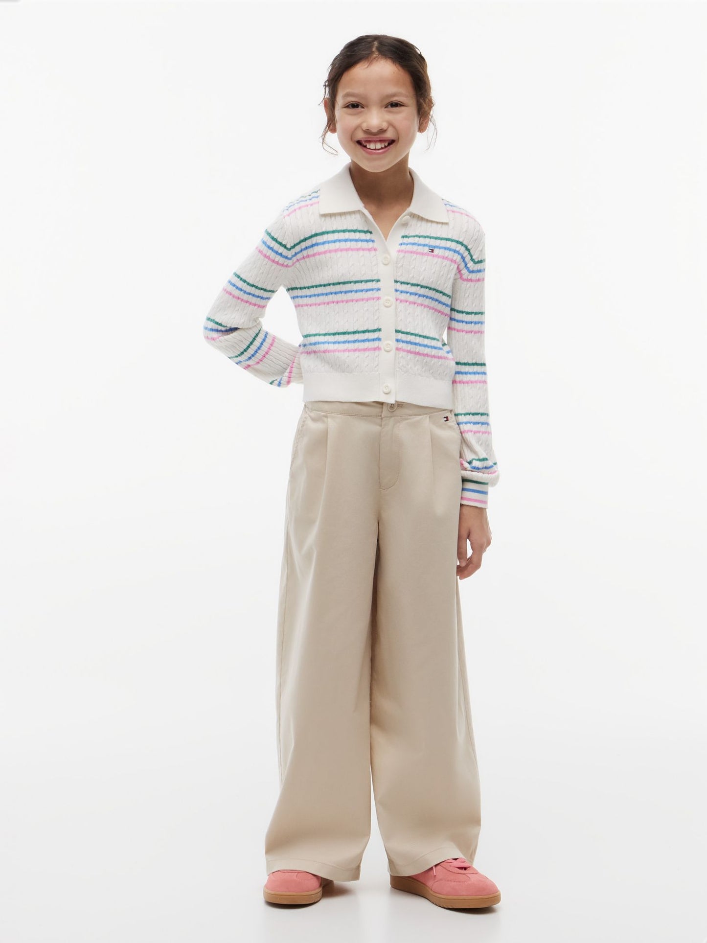 Tommy Hilfiger Kids' Cable Knit Polo Cardigan