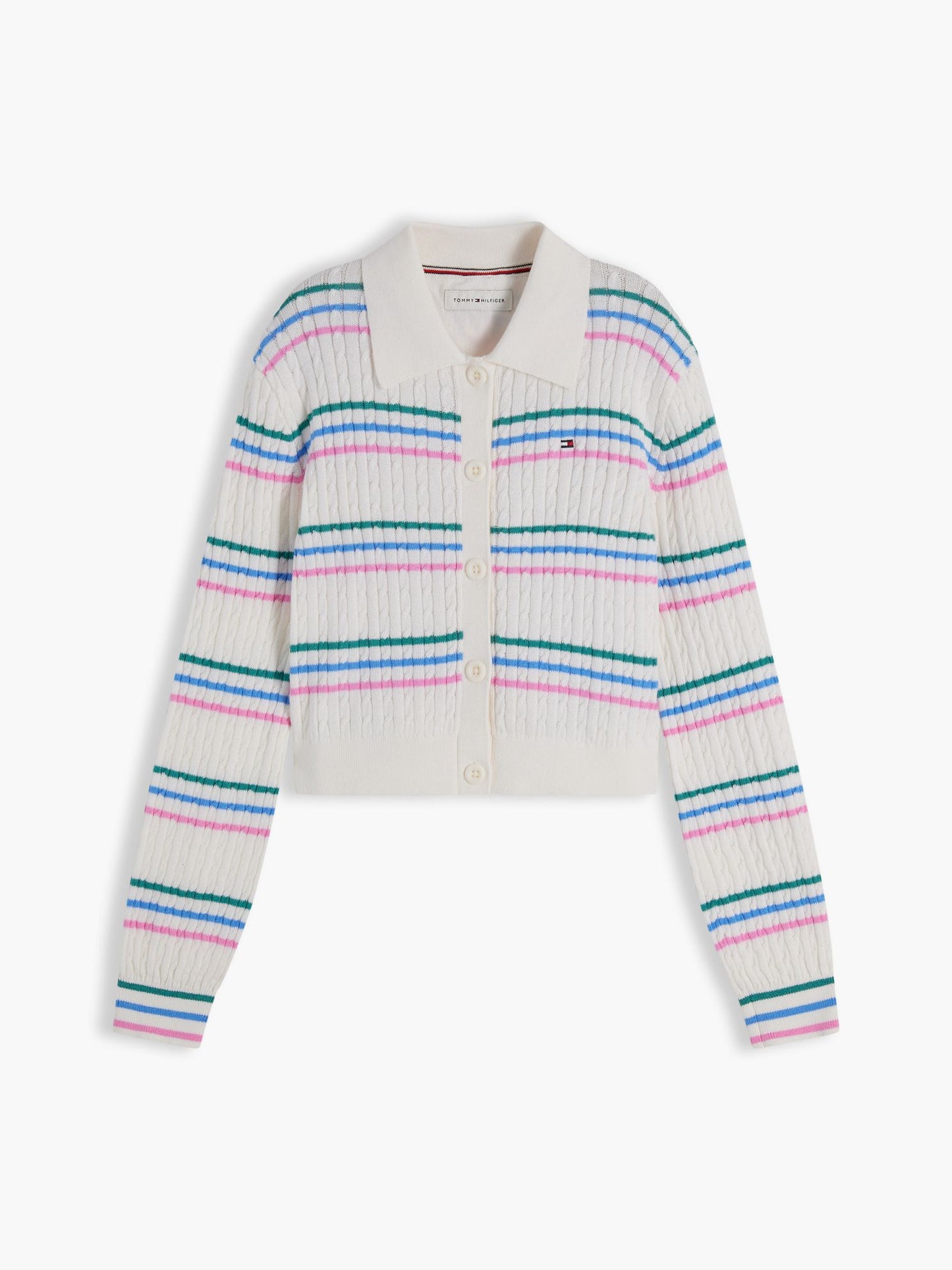 Tommy Hilfiger Kids' Cable Knit Polo Cardigan