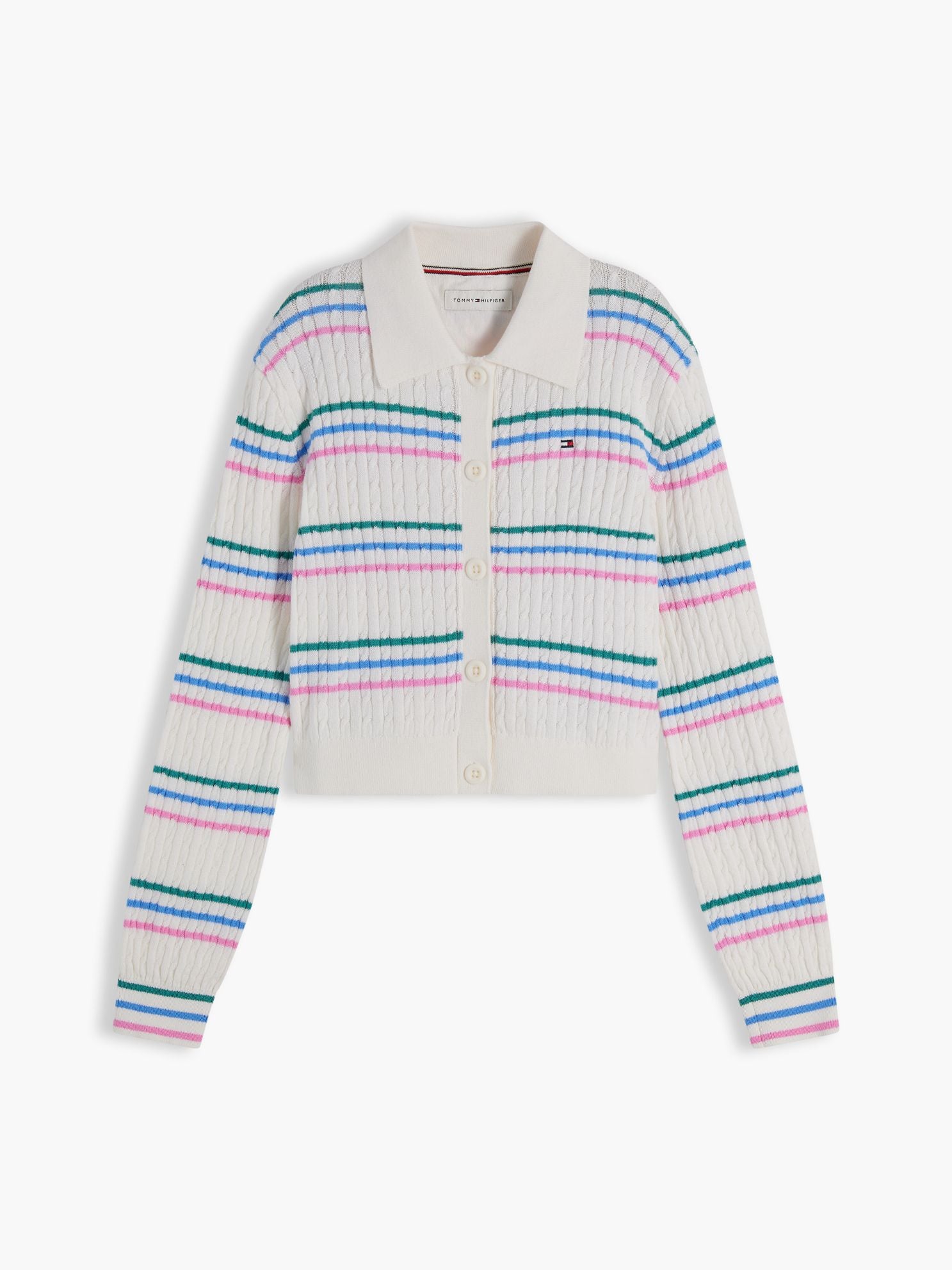 Tommy Hilfiger Kids' Cable Knit Polo Cardigan