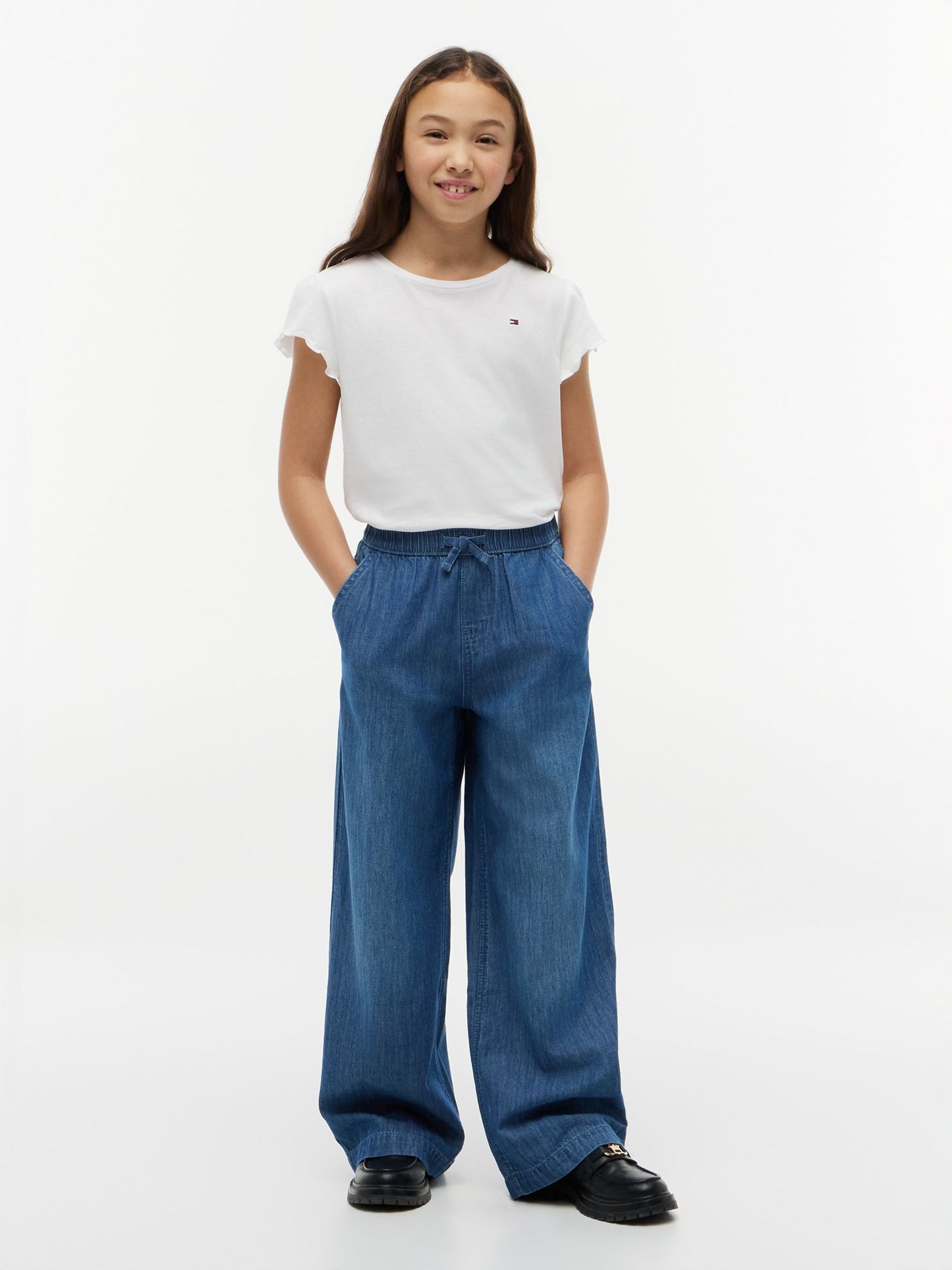 Tommy Hilfiger Kids' Lettuce-Trim Sleeve T-Shirt