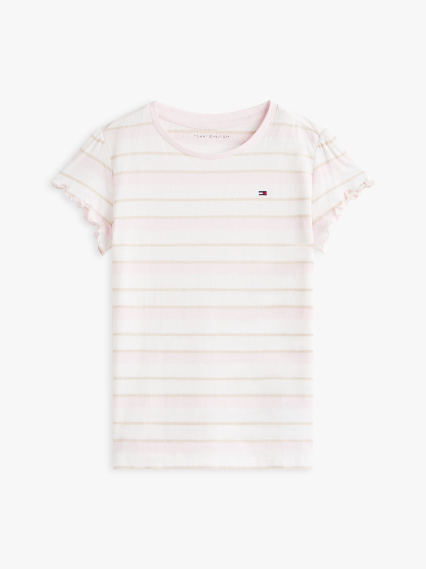 Tommy Hilfiger Kids' Stripe Lettuce-Trim Sleeve T-Shirt