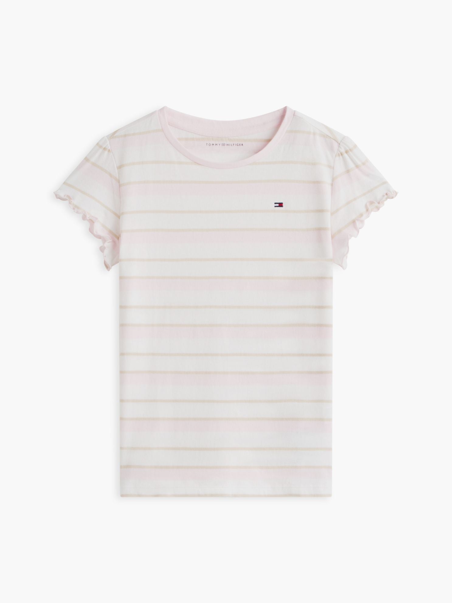 Tommy Hilfiger Kids' Stripe Lettuce-Trim Sleeve T-Shirt