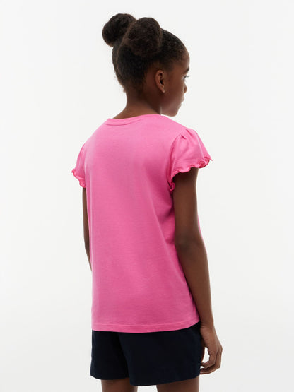 Tommy Hilfiger Kids' Lettuce-Trim Sleeve T-Shirt