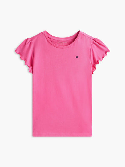 Tommy Hilfiger Kids' Lettuce-Trim Sleeve T-Shirt