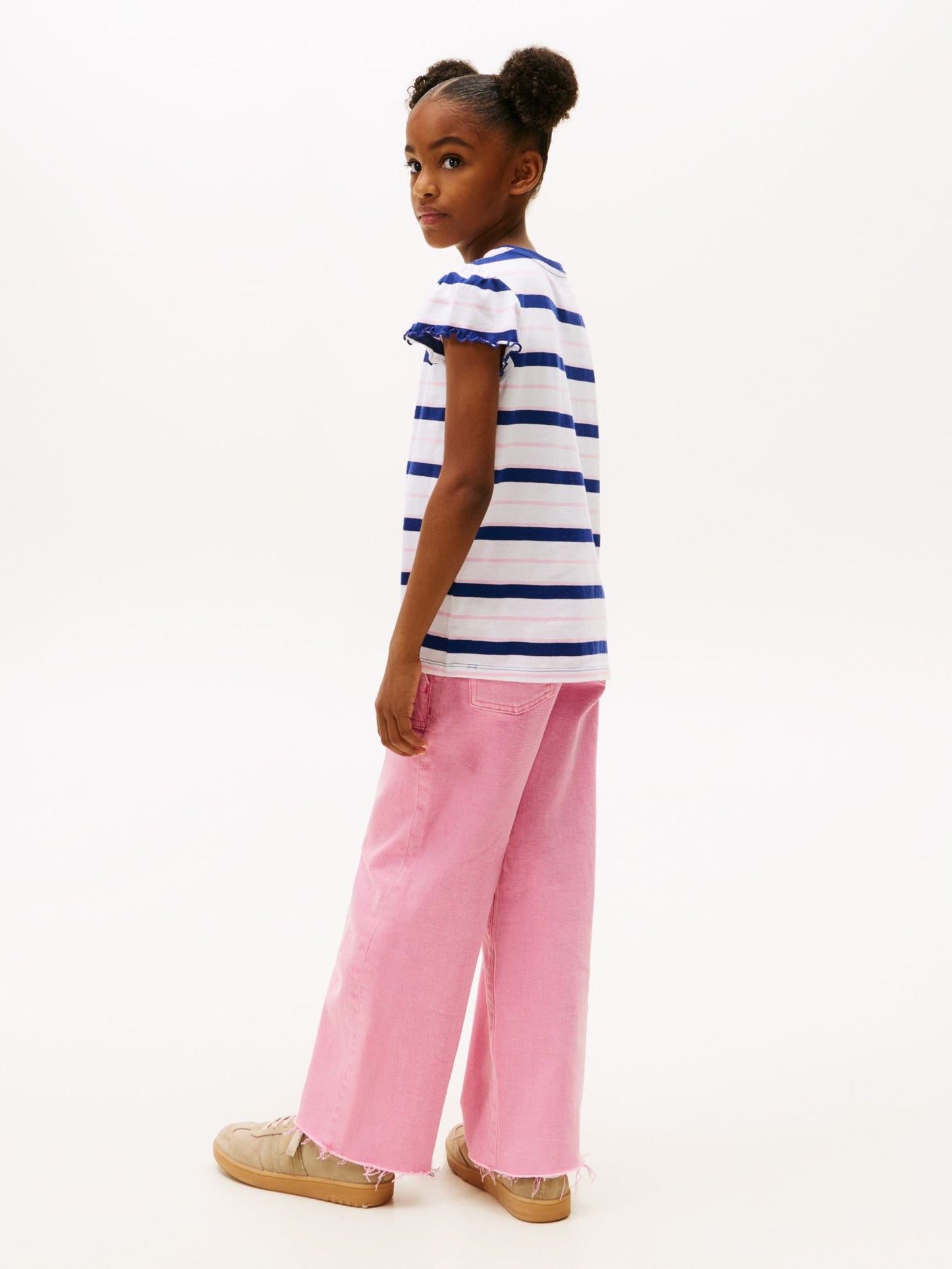 Tommy Hilfiger Kids' Stripe Lettuce-Trim Sleeve T-Shirt
