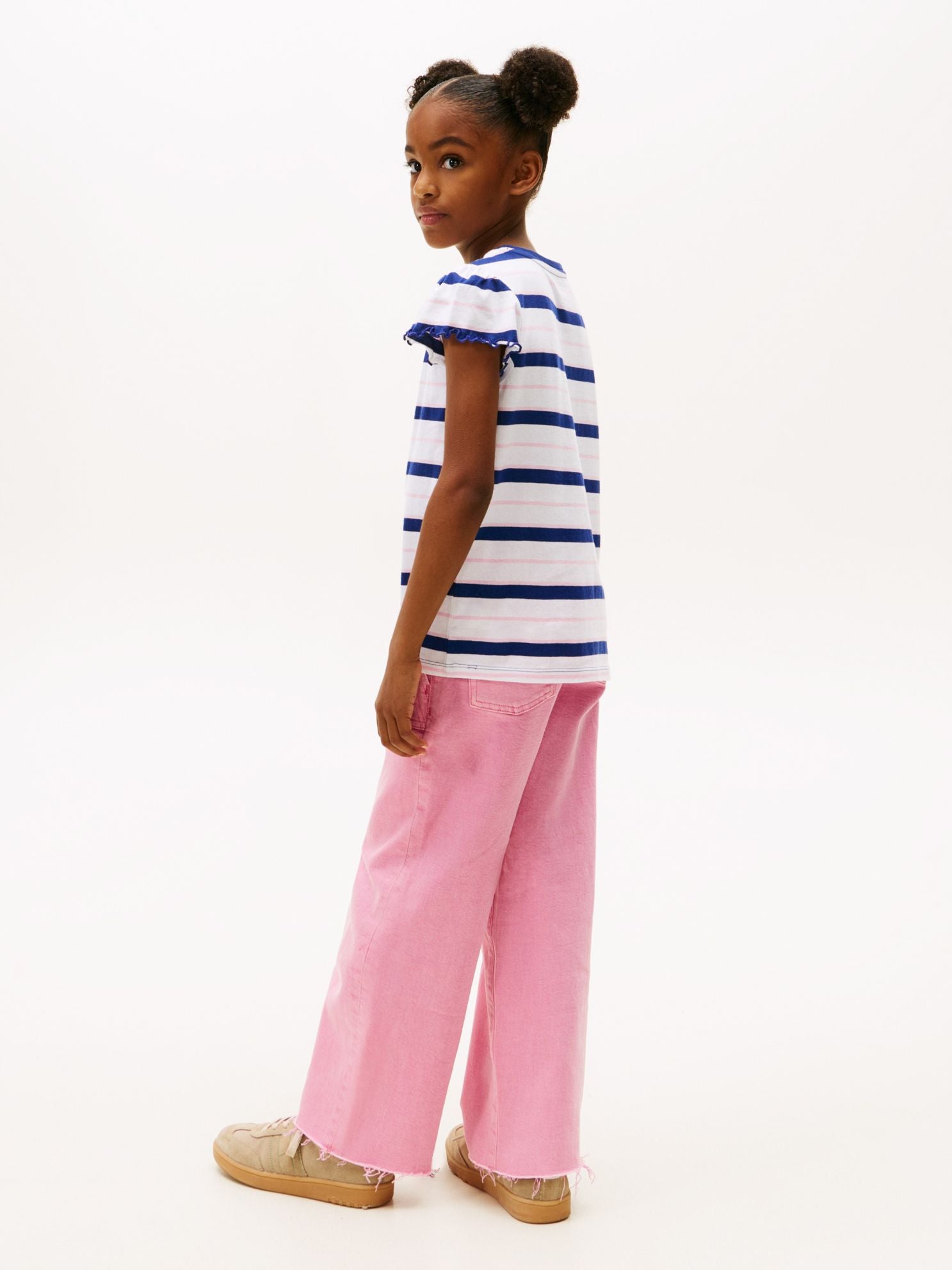 Tommy Hilfiger Kids' Stripe Lettuce-Trim Sleeve T-Shirt