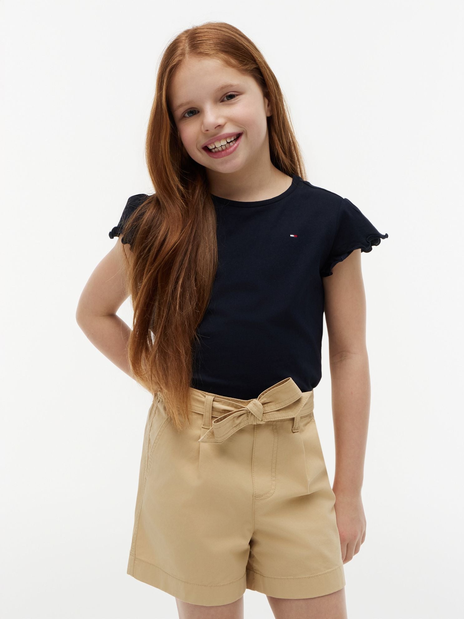 Tommy Hilfiger Kids' Lettuce-Trim Sleeve T-Shirt