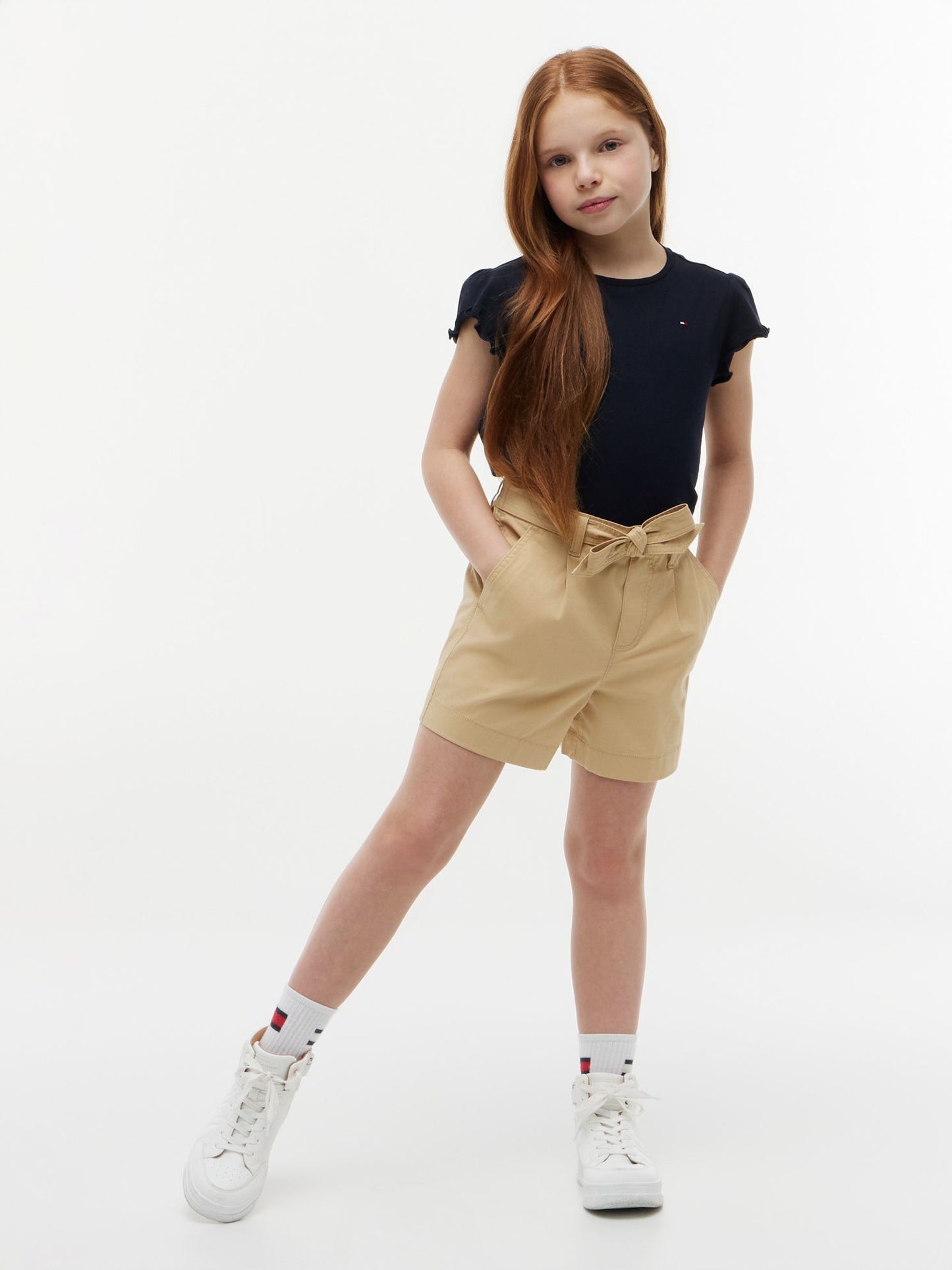 Tommy Hilfiger Kids' Lettuce-Trim Sleeve T-Shirt