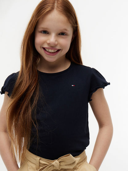 Tommy Hilfiger Kids' Lettuce-Trim Sleeve T-Shirt
