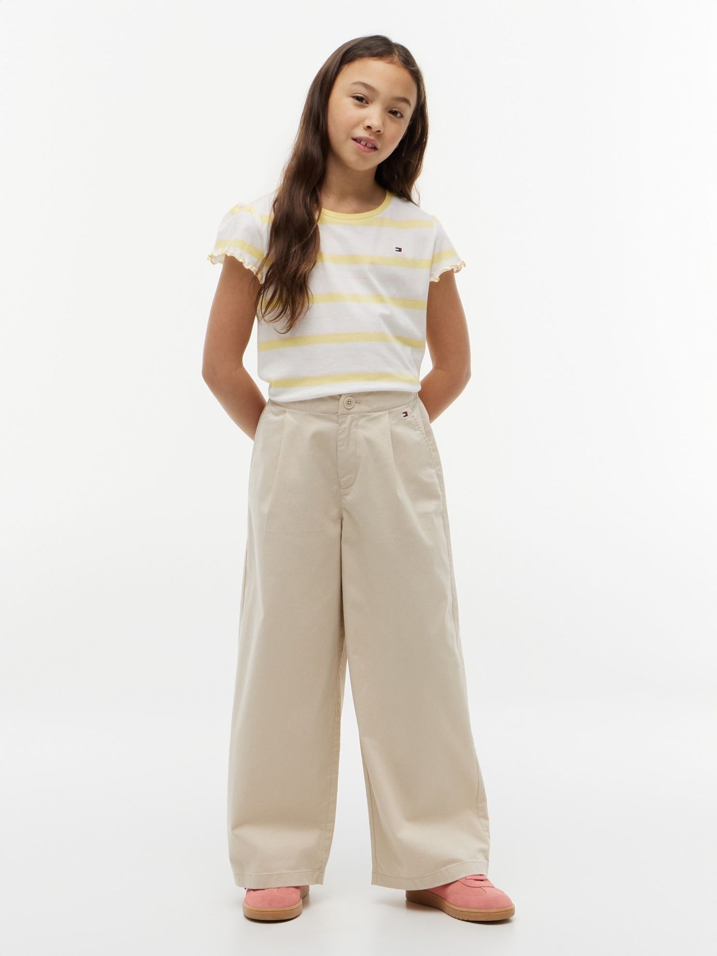 Tommy Hilfiger Kids' Stripe Lettuce-Trim Sleeve T-Shirt