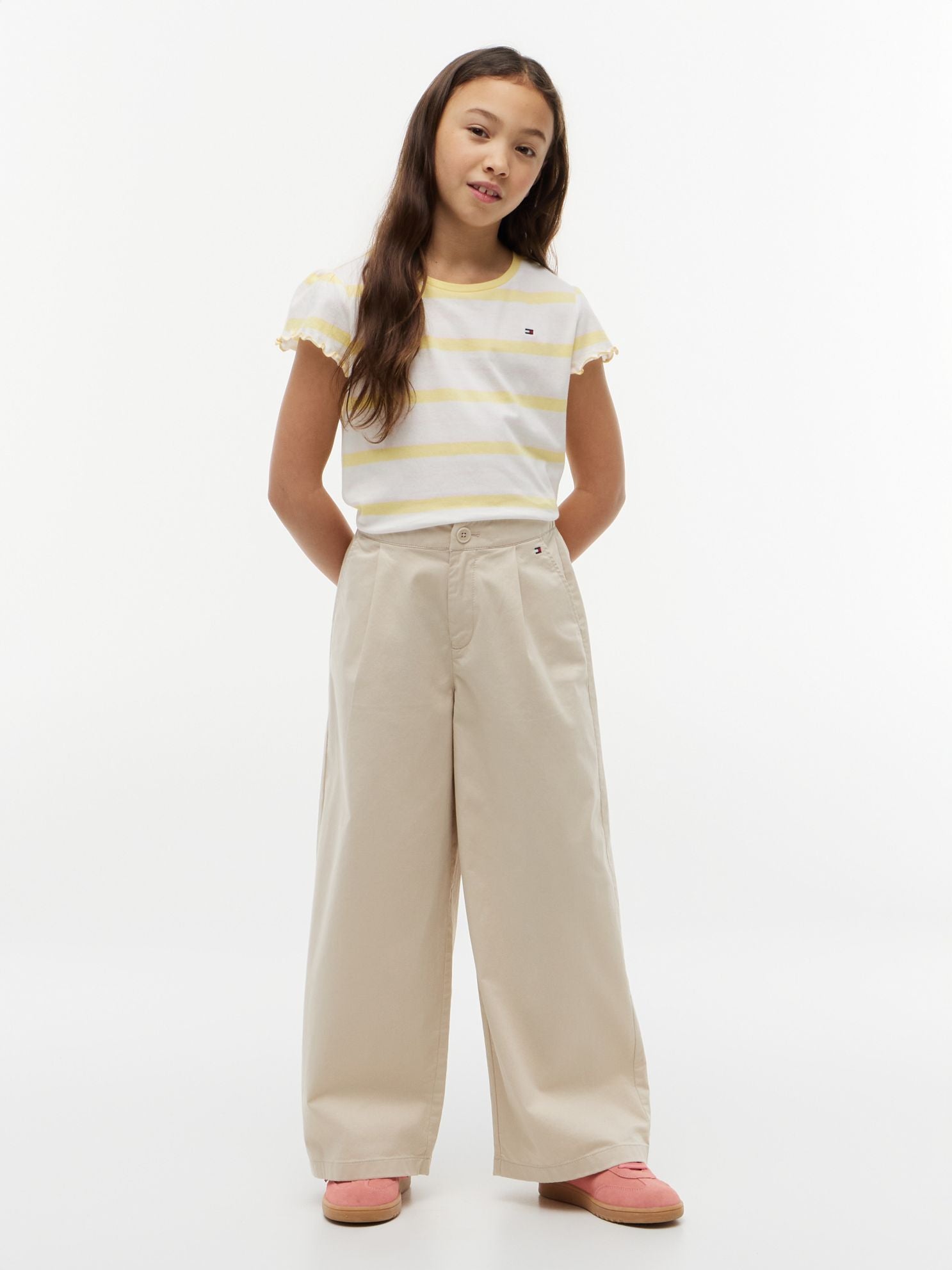 Tommy Hilfiger Kids' Stripe Lettuce-Trim Sleeve T-Shirt