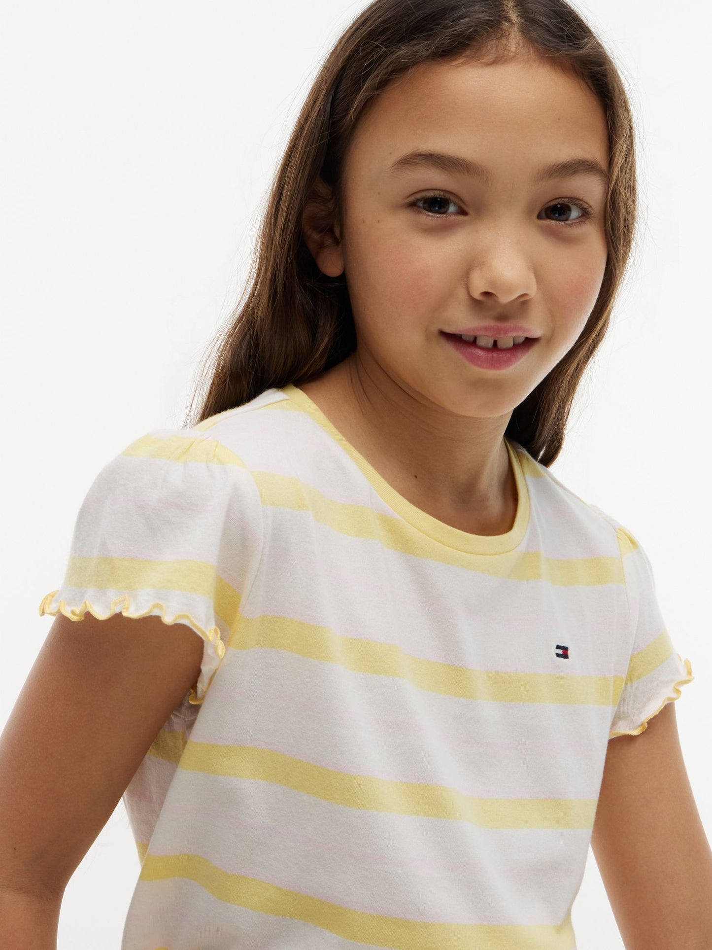 Tommy Hilfiger Kids' Stripe Lettuce-Trim Sleeve T-Shirt