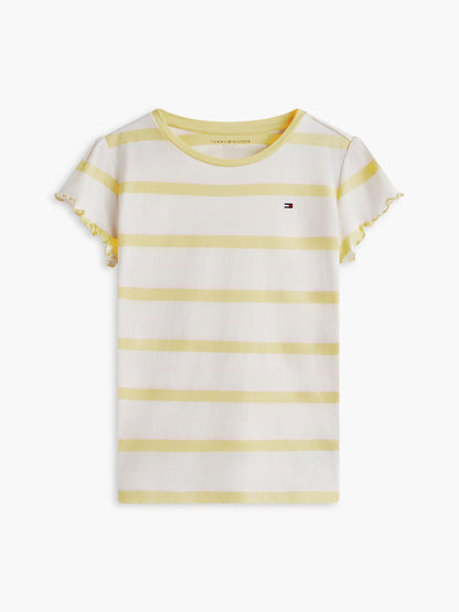 Tommy Hilfiger Kids' Stripe Lettuce-Trim Sleeve T-Shirt