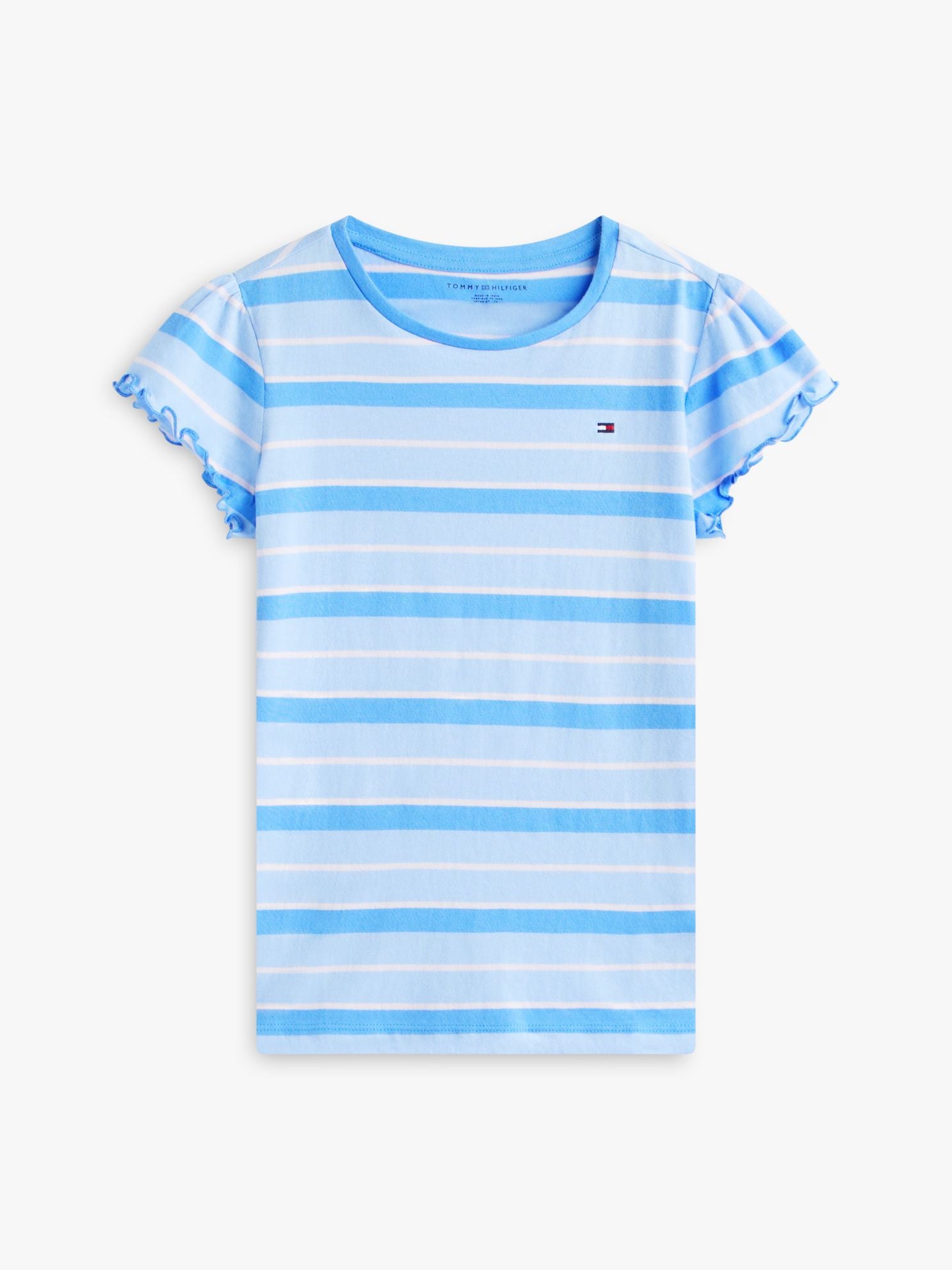 Tommy Hilfiger Kids' Stripe Lettuce-Trim Sleeve T-Shirt
