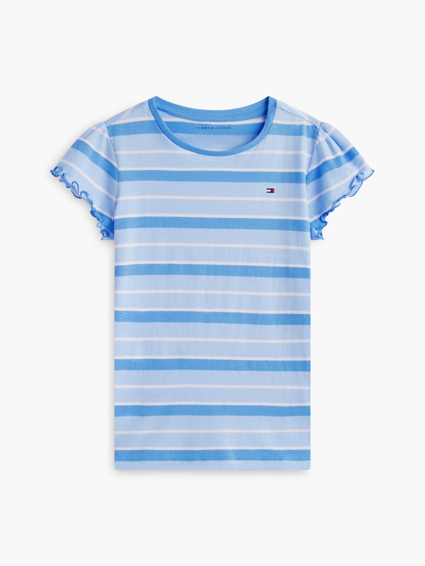 Tommy Hilfiger Kids' Stripe Lettuce-Trim Sleeve T-Shirt