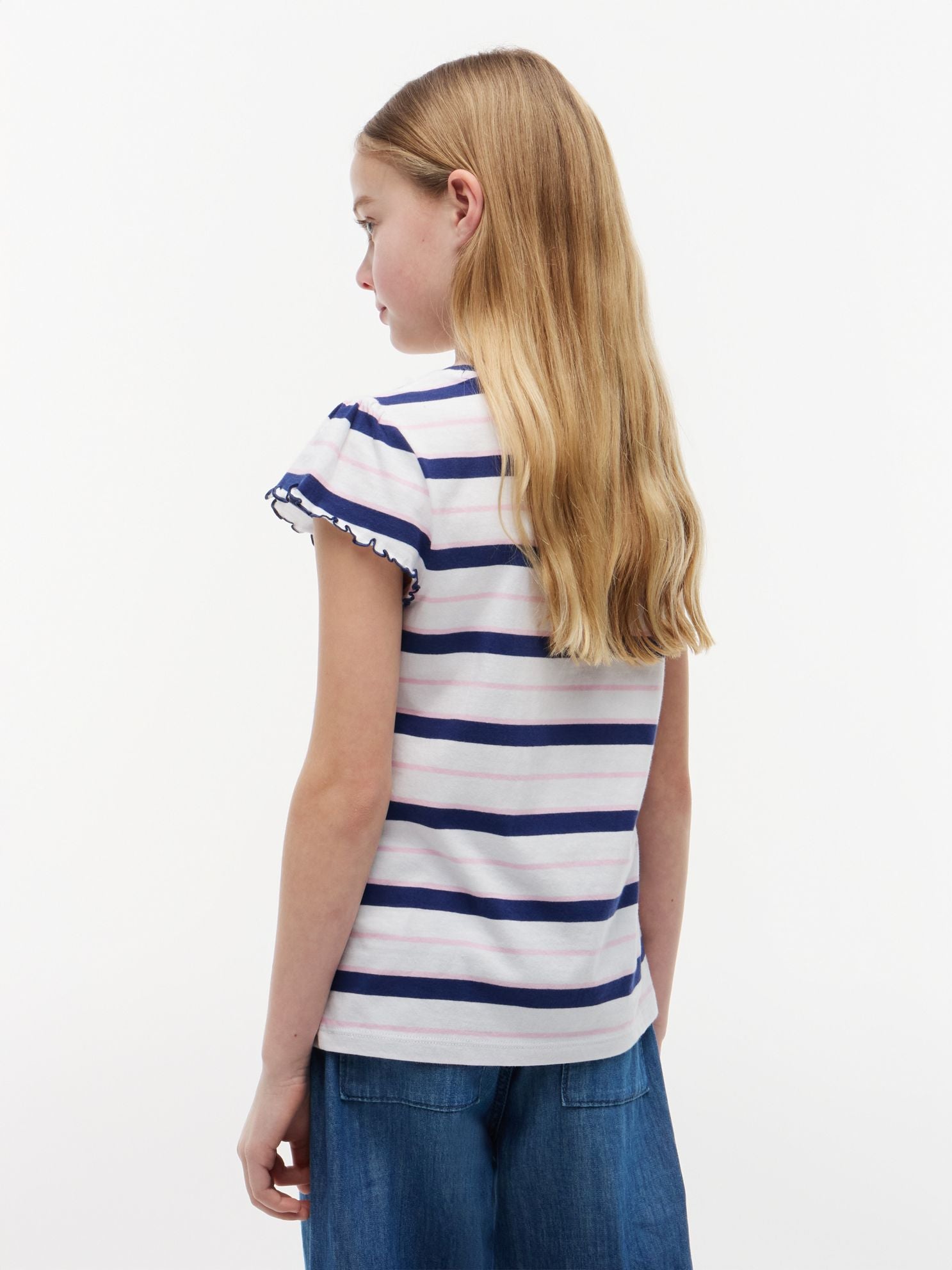 Tommy Hilfiger Kids' Stripe Lettuce-Trim Sleeve T-Shirt