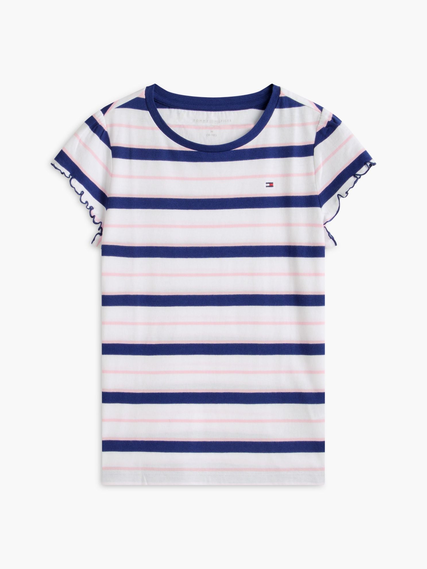 Tommy Hilfiger Kids' Stripe Lettuce-Trim Sleeve T-Shirt