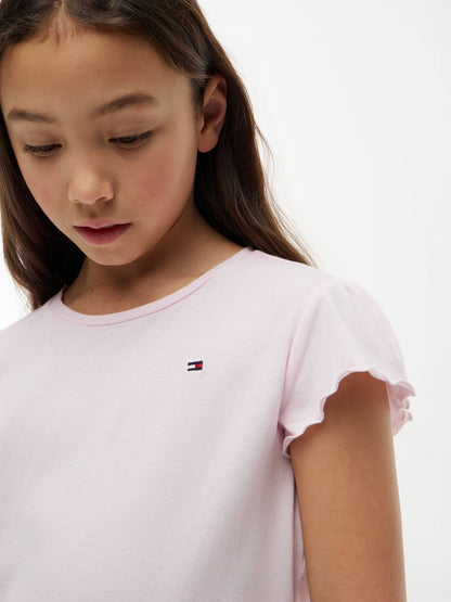 Tommy Hilfiger Kids' Lettuce-Trim Sleeve T-Shirt