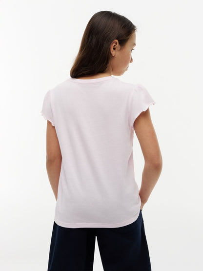 Tommy Hilfiger Kids' Lettuce-Trim Sleeve T-Shirt