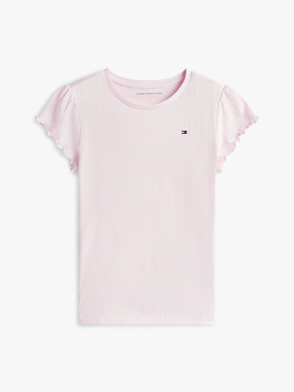 Tommy Hilfiger Kids' Lettuce-Trim Sleeve T-Shirt