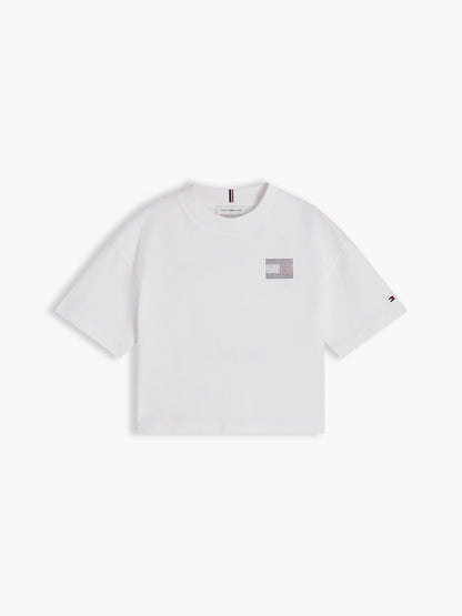 Tommy Hilfiger Kids' Tommy Logo Rhinestone Flag T-Shirt