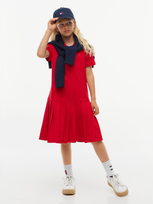 Tommy Hilfiger Kids' Pleated Stretch Polo Dress