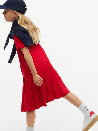 Tommy Hilfiger Kids' Pleated Stretch Polo Dress