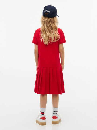 Tommy Hilfiger Kids' Pleated Stretch Polo Dress