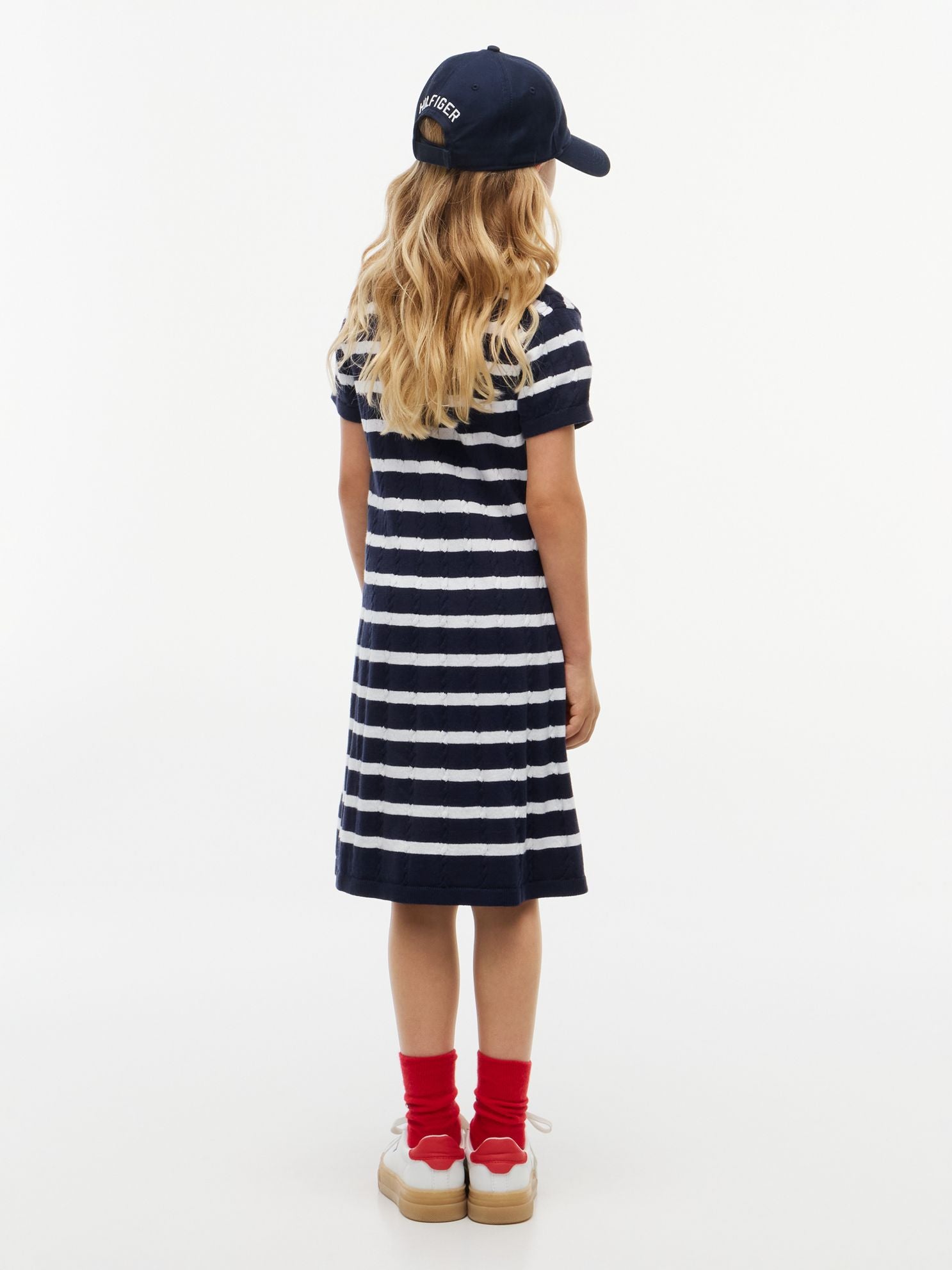 Tommy Hilfiger Kids' Stripe Cable Knit Polo Dress