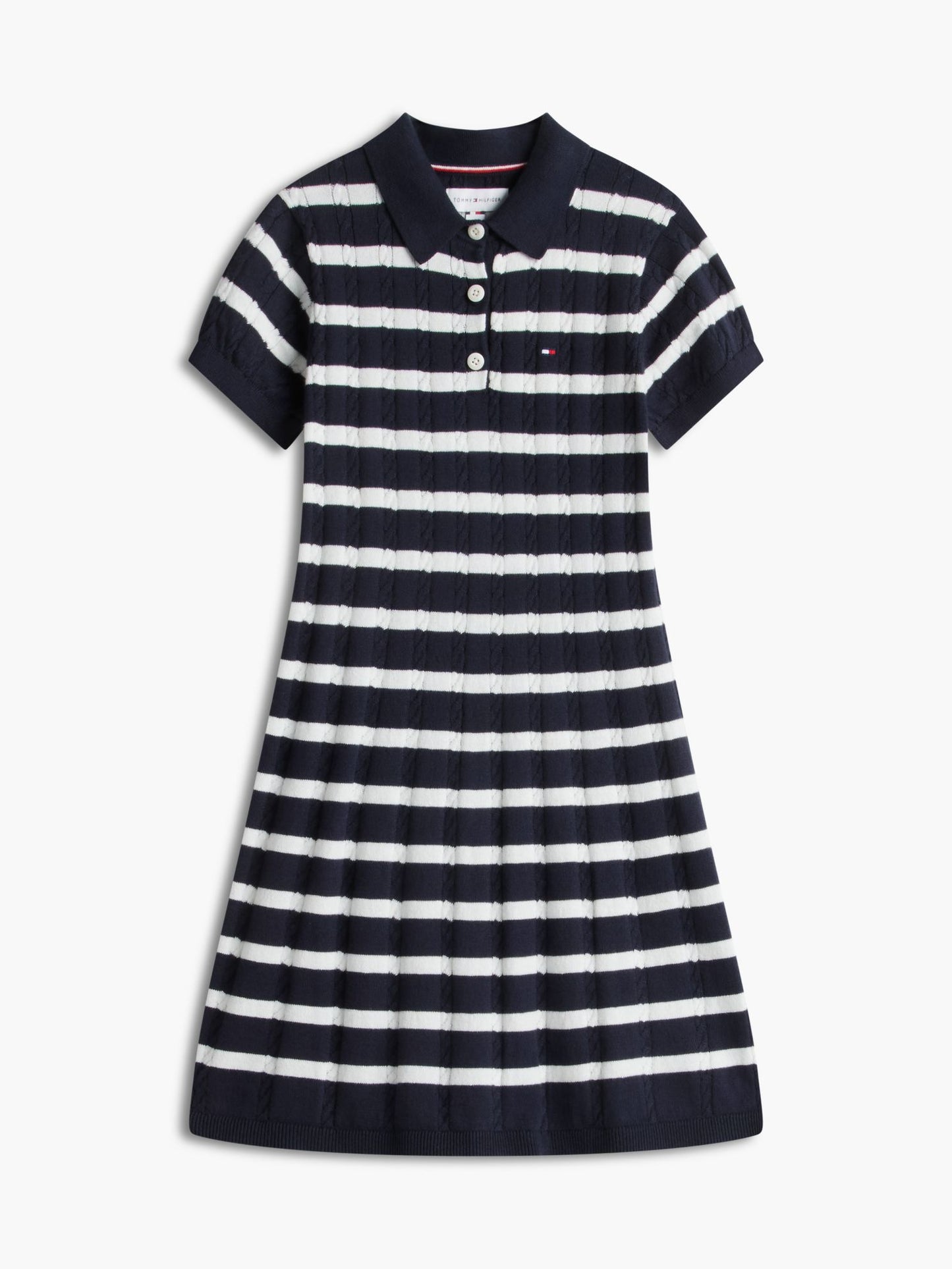 Tommy Hilfiger Kids' Stripe Cable Knit Polo Dress