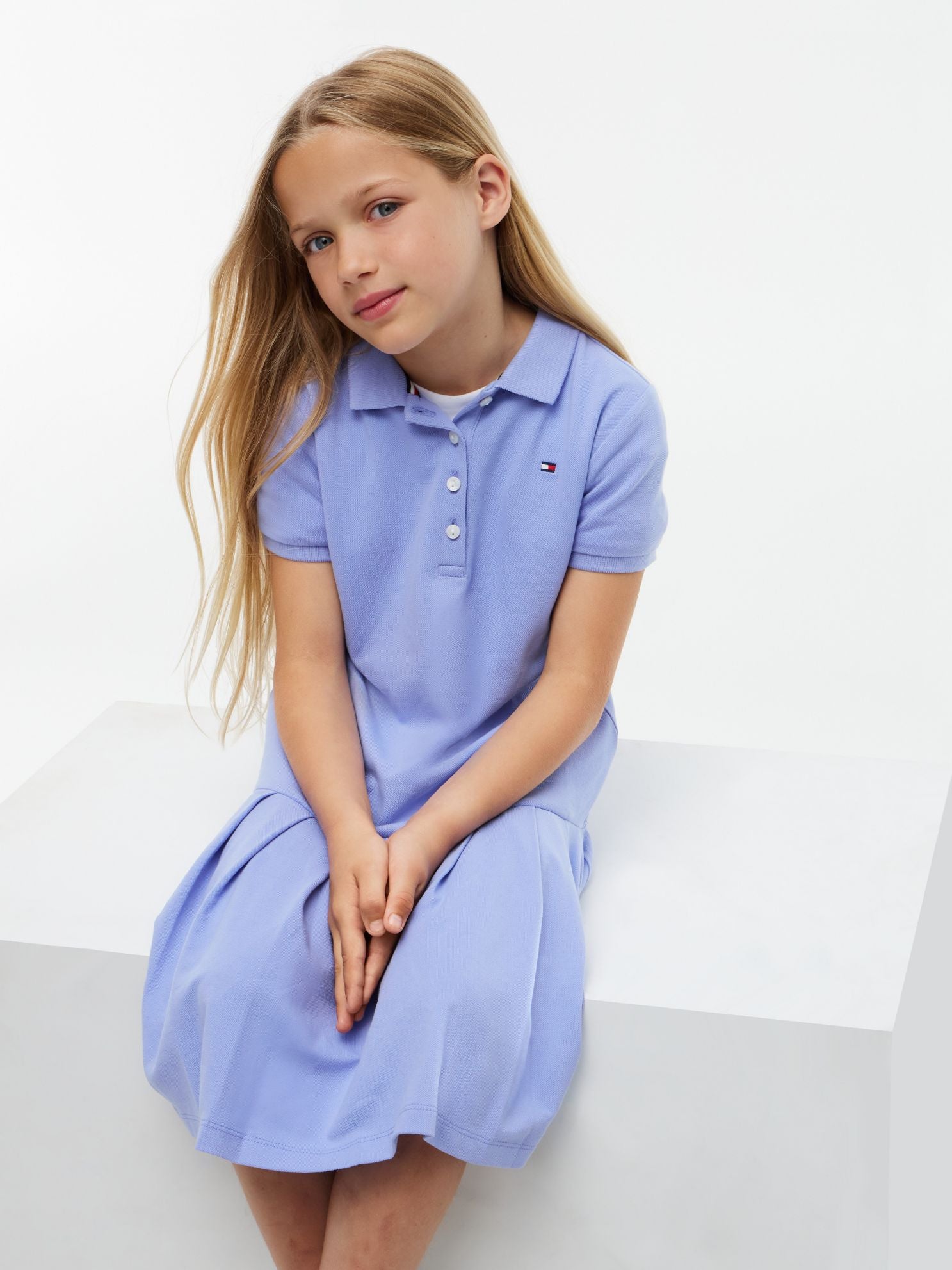 Tommy Hilfiger Kids' Pleated Stretch Polo Dress