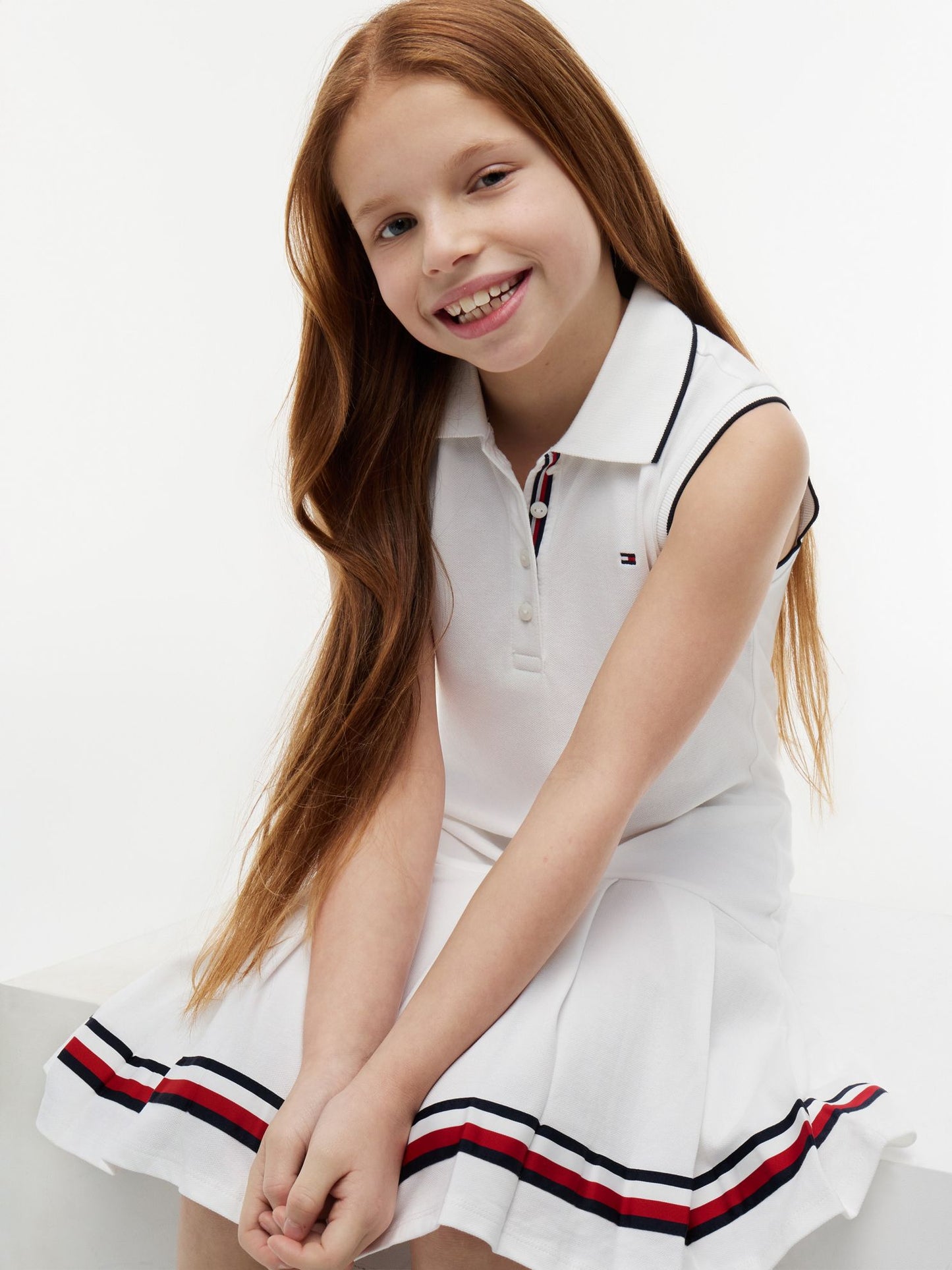 Tommy Hilfiger Kids' Sleeveless Pleated Polo Dress