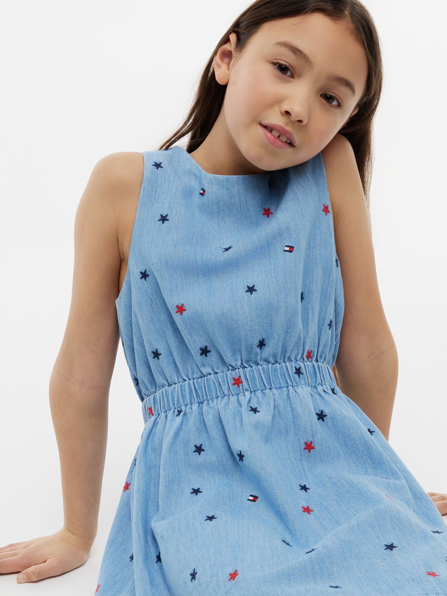 Tommy Hilfiger Kids' Allover Star Chambray Dress