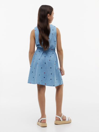 Tommy Hilfiger Kids' Allover Star Chambray Dress