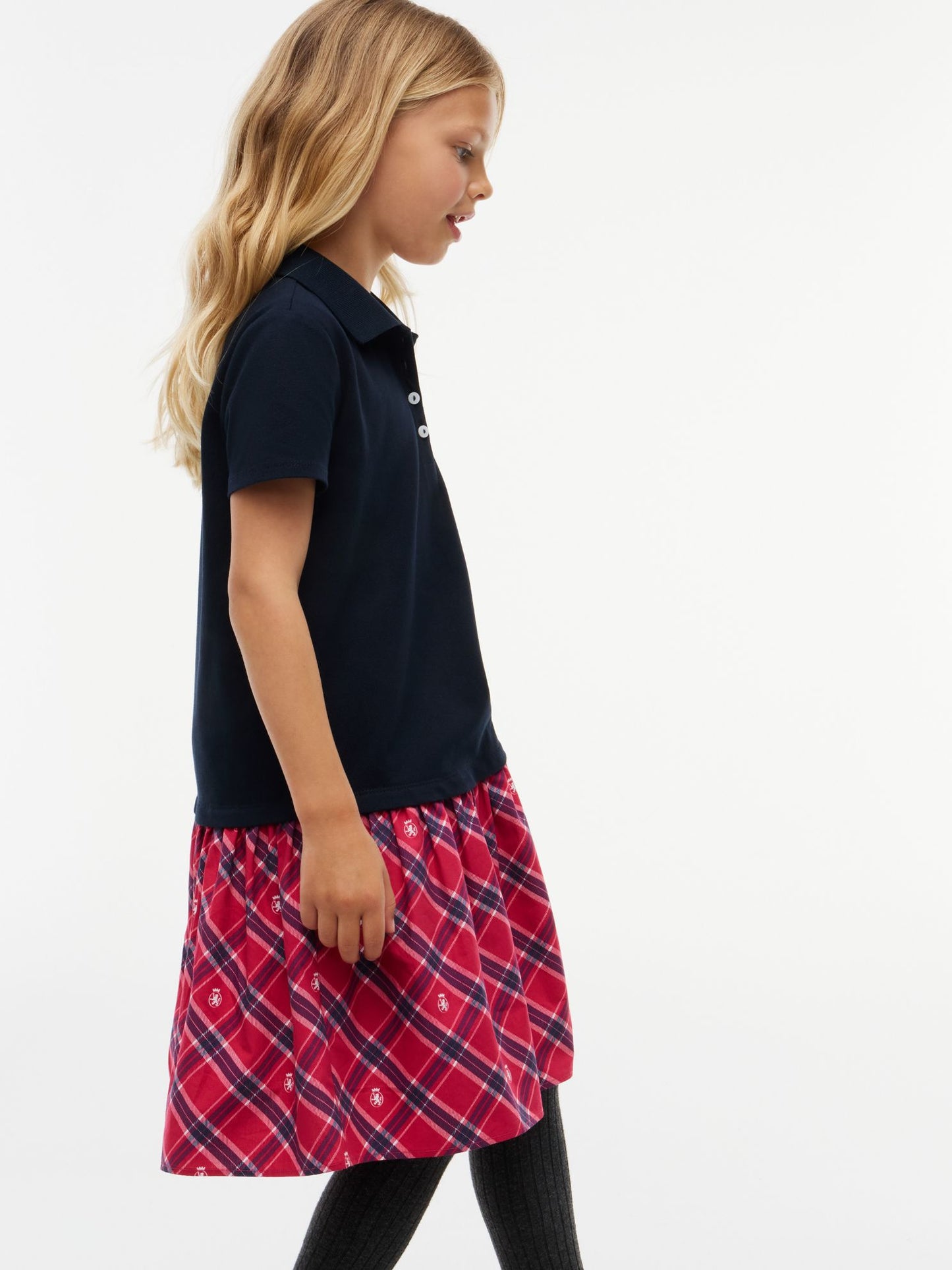 Tommy Hilfiger Kids' Mixed Media Stretch Polo Dress