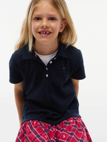 Tommy Hilfiger Kids' Mixed Media Stretch Polo Dress