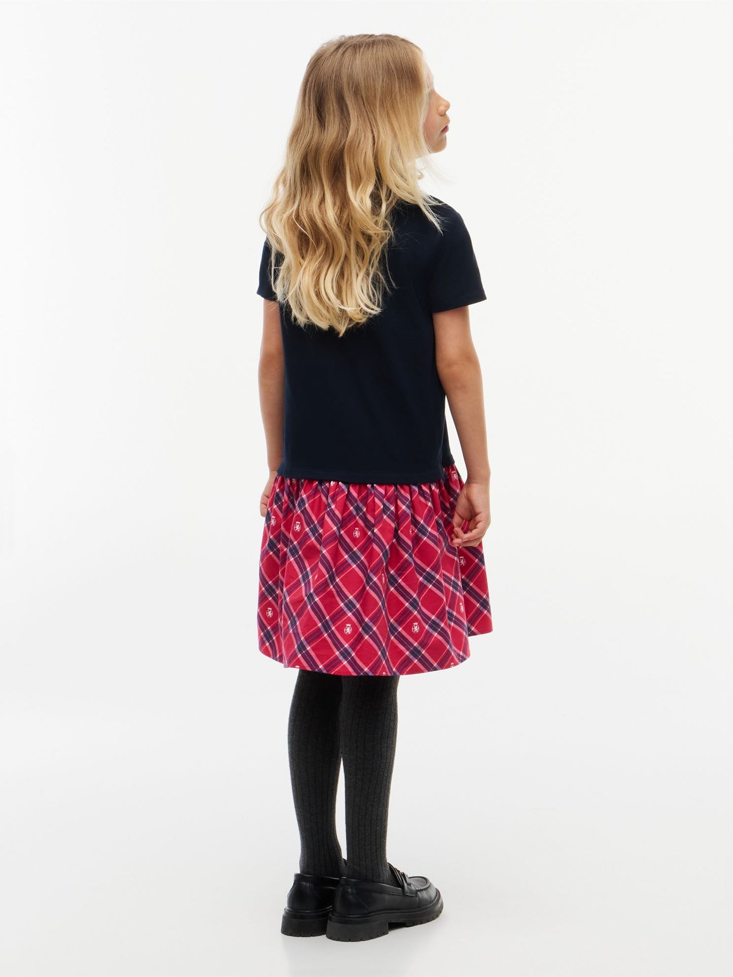 Tommy Hilfiger Kids' Mixed Media Stretch Polo Dress