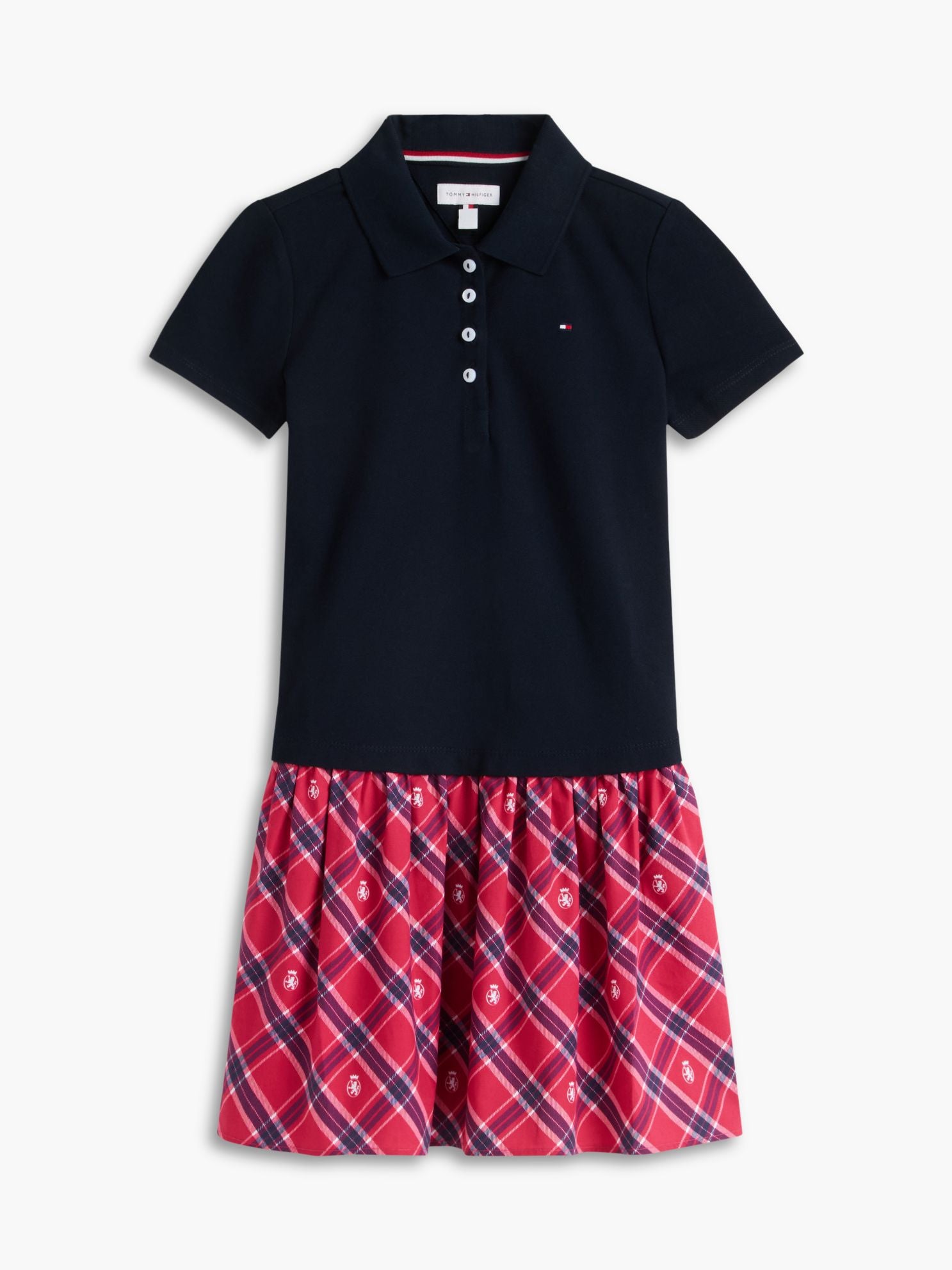 Tommy Hilfiger Kids' Mixed Media Stretch Polo Dress