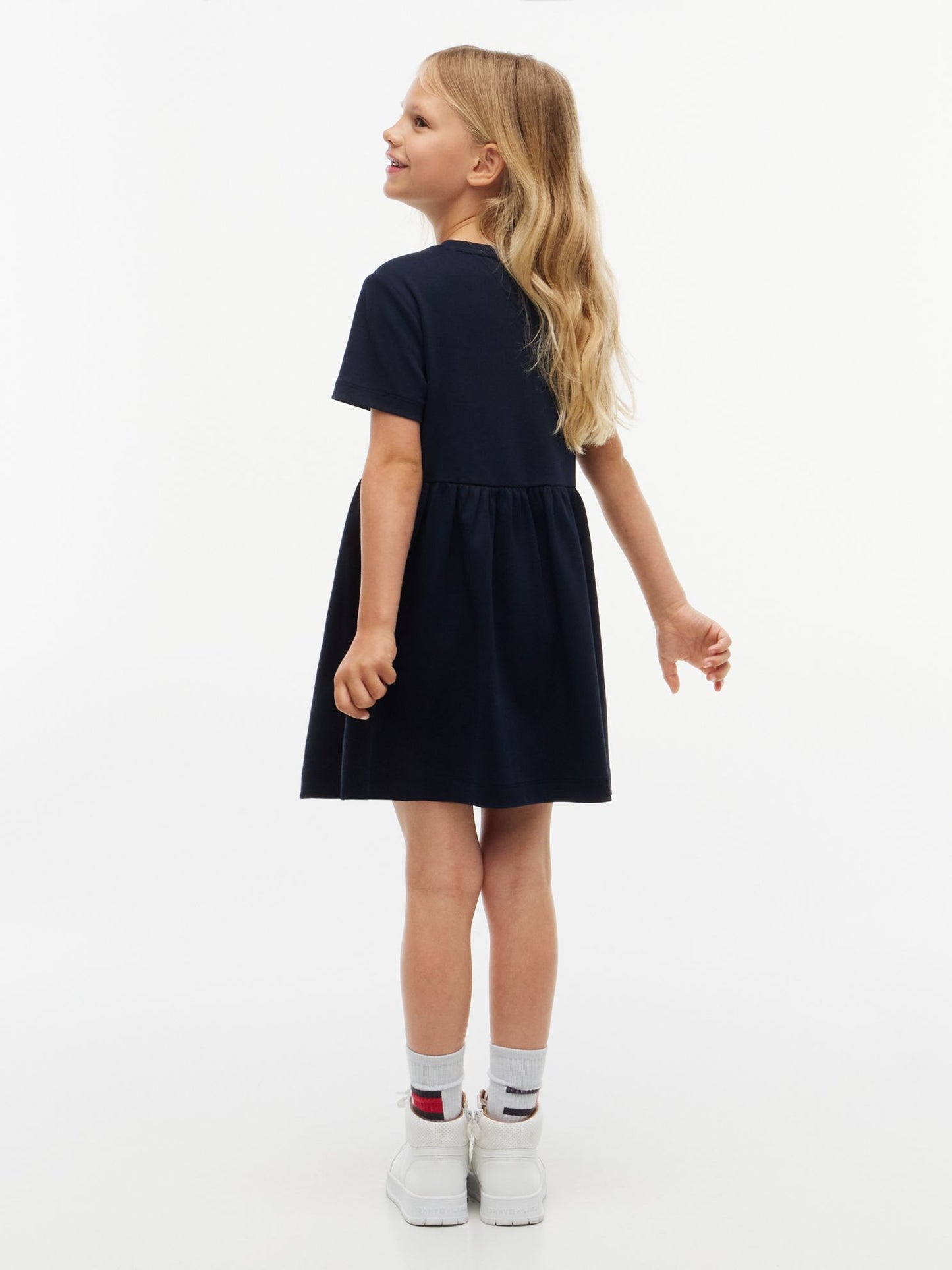 Tommy Hilfiger Kids' Rhinestone Flag Interlock Dress