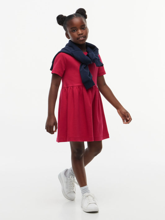 Tommy Hilfiger Kids' Rhinestone Flag Interlock Dress