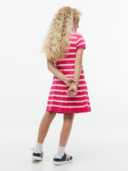 Tommy Hilfiger Kids' Stripe Cable Knit Polo Dress